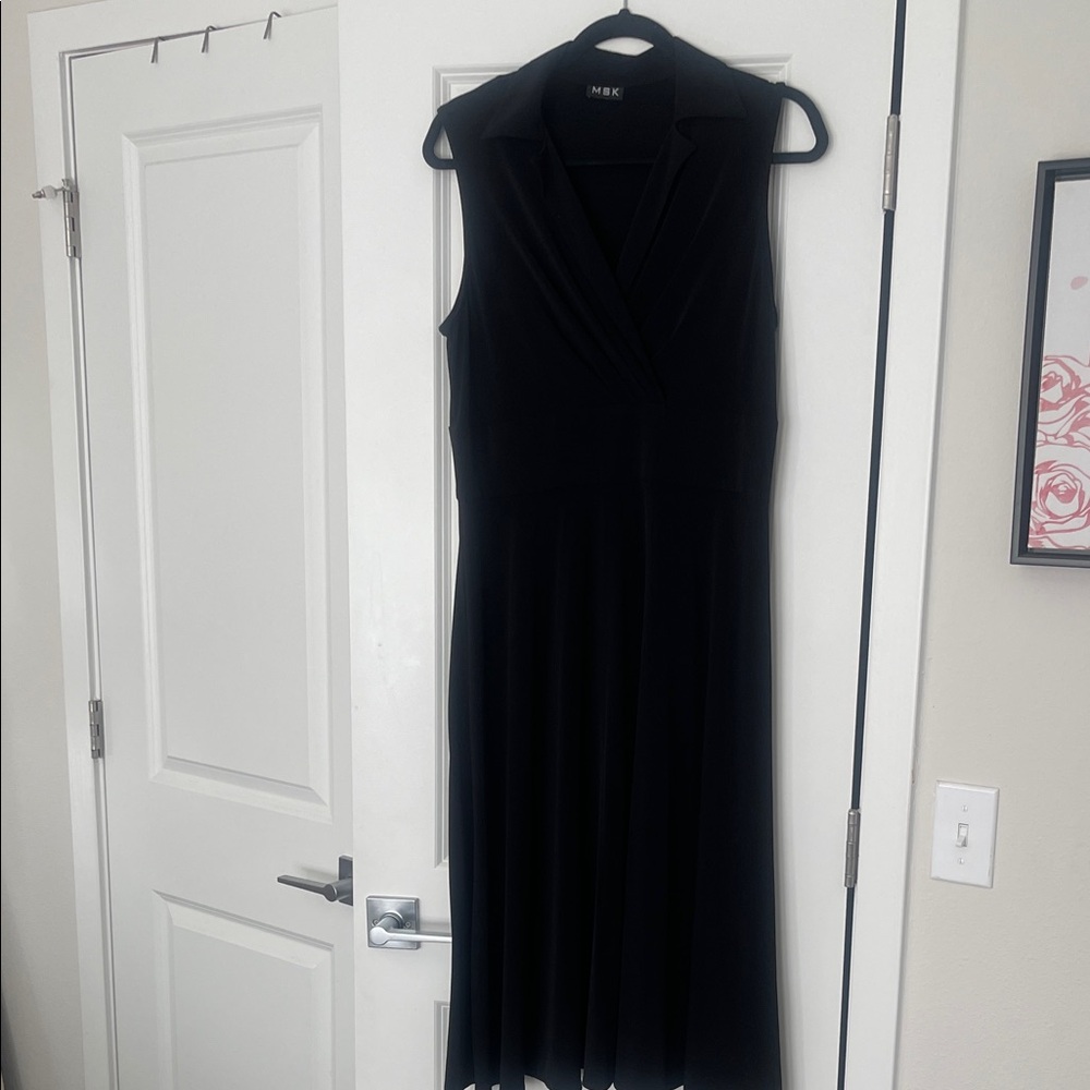 MSK Elegant Black Sleeveless Midi Dress